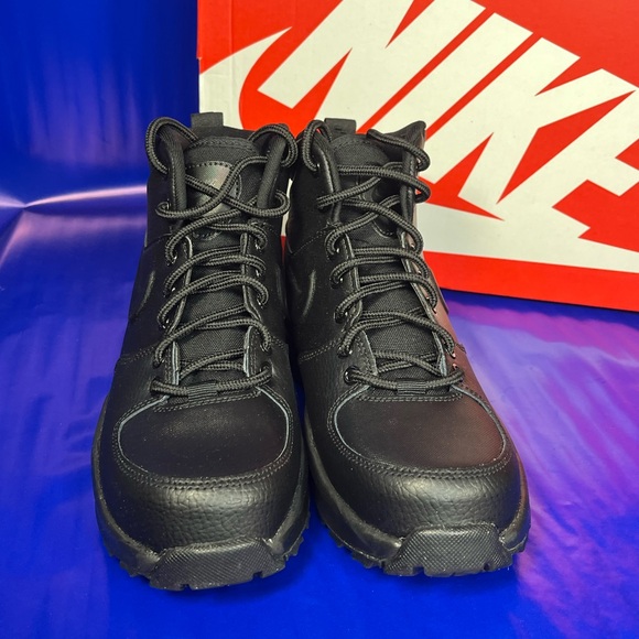 🆕 Nike Manoa Boot LTR Youth Size 4Y Women’s Size 5.5 Triple Black Fast Shipping - Picture 3 of 7